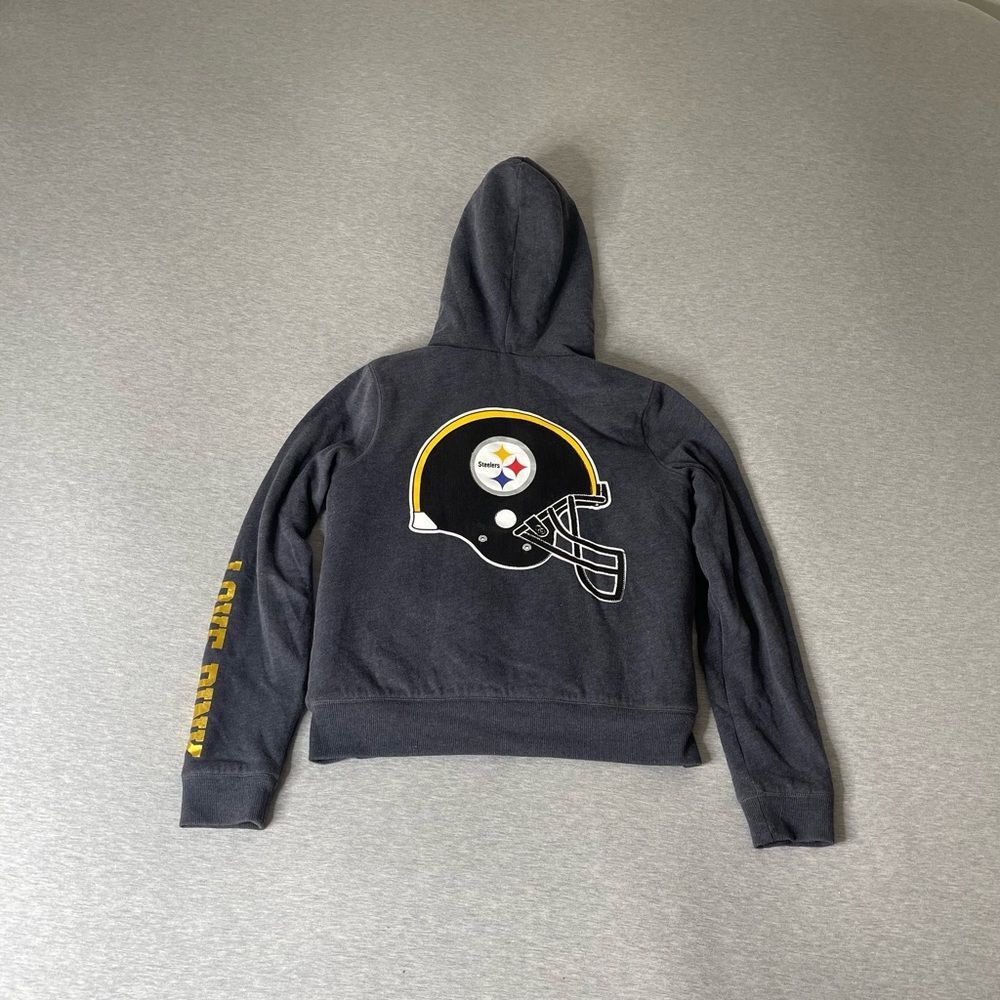 Victoria’s Secret PINK NFL Pittsburgh Steelers Faux Fur Sequin Bling Zip Jacket